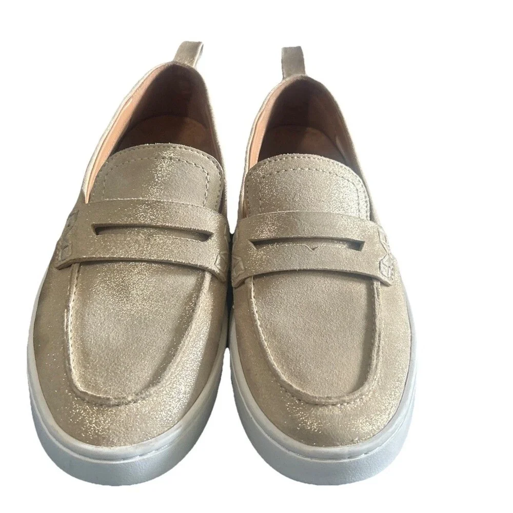 Vionic Uptown Womens Size 6 Leather Penny  Loafers  Slip-Ons Gold Metallic Shoes - Picture 6 of 16